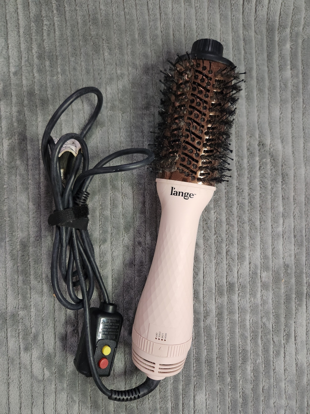 L'ange Hair Volume 2-in-1 Titanium Blow Dryer Brush Pink Hot Air Styling Brush